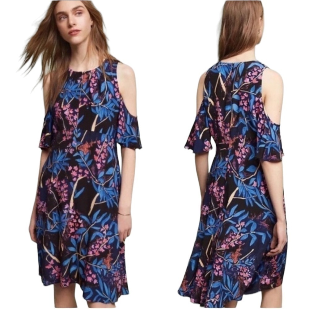 Maeve by Anthropologie Elia Open Shoulder Floral Mini Dress 4